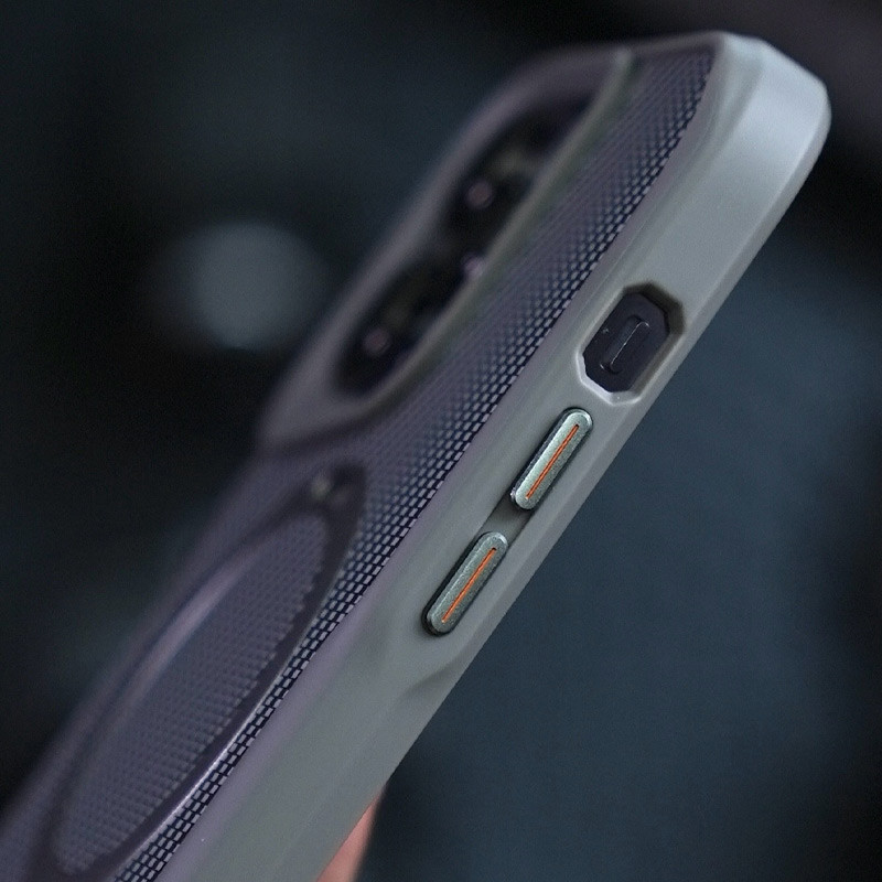 TPU + PC чохол Metal Buttons with Magnetic Fit Carbon Ring для Apple iPhone 15 (6.1″)