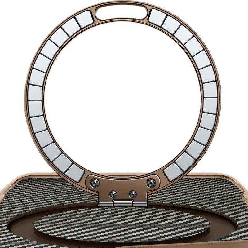 TPU + PC чохол Metal Buttons with Magnetic Fit Carbon Ring для Apple iPhone 15 Pro Max (6.7″) Золотий