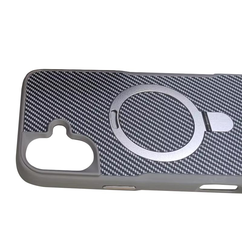 TPU + PC чохол Metal Buttons with Magnetic Fit Carbon Ring для Apple iPhone 16 (6.1″)