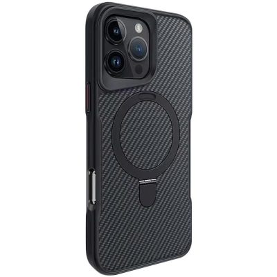 TPU + PC чохол Metal Buttons with Magnetic Fit Carbon Ring для Apple iPhone 16 Pro (6.3″)