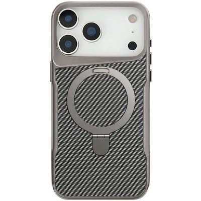 TPU + PC чохол Metal Buttons with Magnetic Fit Carbon Ring для Apple iPhone 17 Pro Max / 18 Pro Max