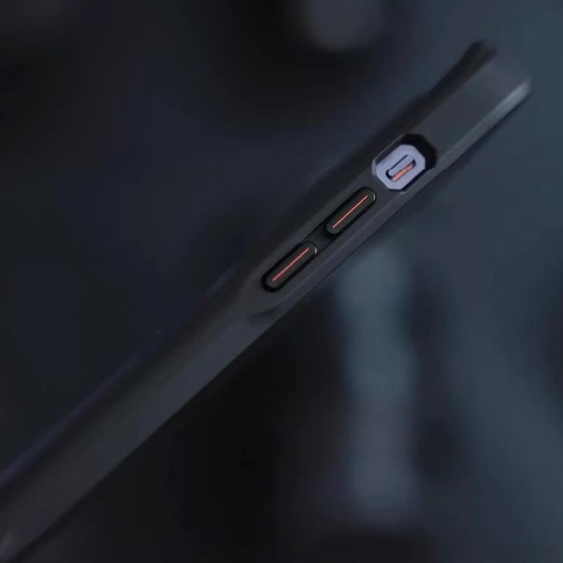 TPU + PC чохол Metal Buttons with Magnetic Fit Carbon Ring для Apple iPhone 14 Pro Max (6.7″) Чорний