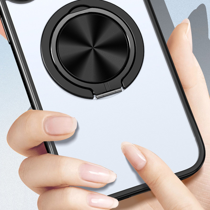 TPU + PC чохол Metal Ring with Magnetic Fit для Apple iPhone 15 Pro (6.1″)