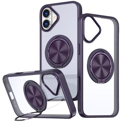 TPU + PC чохол Metal Ring with Magnetic Fit для Apple iPhone 16 (6.1″)