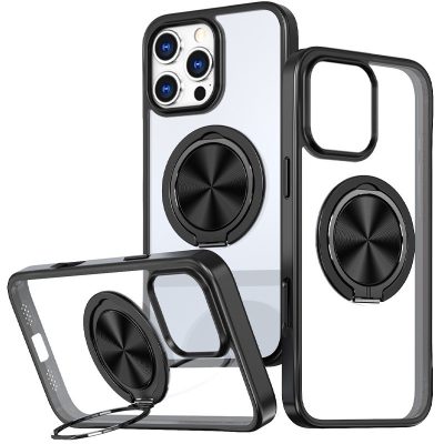TPU+PC чохол Metal Ring with Magnetic Fit для Apple iPhone 16 Pro (6.3")