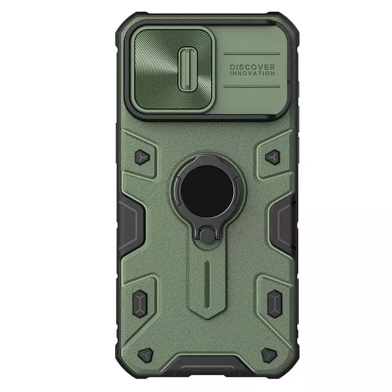 TPU + PC чохол Nillkin CamShield Armor (шторка на камеру) для Apple iPhone 15 Pro Max (6.7″) Зелений