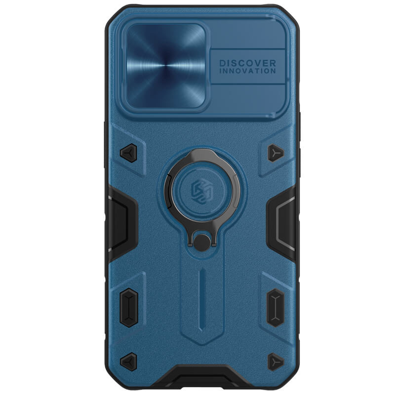 TPU + PC чохол Nillkin CamShield Armor no logo (шторка на камеру) для Apple iPhone 13 Pro Max (6.7″) Синій