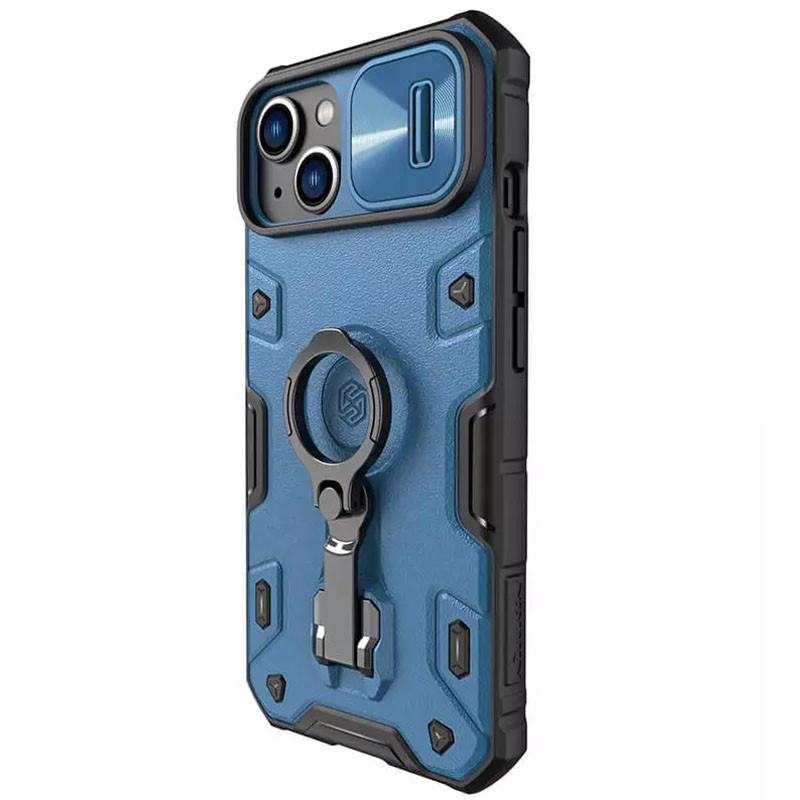 TPU + PC чохол Nillkin CamShield Armor Pro no logo (шторка на камеру) для Apple iPhone 14 / 13 (6.1″) Синій