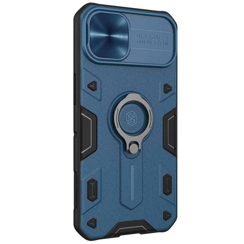 TPU + PC чохол Nillkin CamShield Armor no logo (шторка на камеру) для Apple iPhone 13 Pro Max (6.7″) Синій