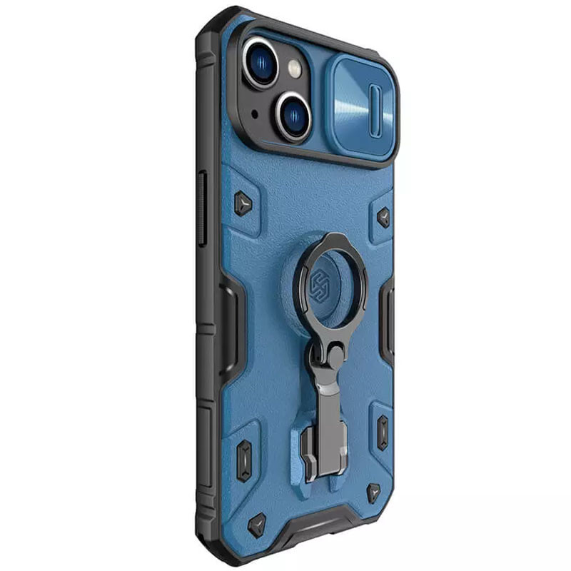 TPU + PC чохол Nillkin CamShield Armor Pro no logo (шторка на камеру) для Apple iPhone 14 / 13 (6.1″) Синій