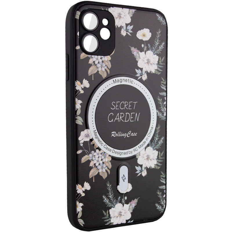 TPU + PC чохол Secret Garden with Magnetic Fit для Apple iPhone 12 (6.1″) Black