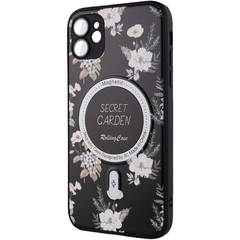 TPU + PC чохол Secret Garden with Magnetic Fit для Apple iPhone 12 (6.1″) Black