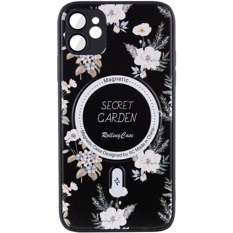 TPU + PC чохол Secret Garden with Magnetic Fit для Apple iPhone 12 (6.1″) Black