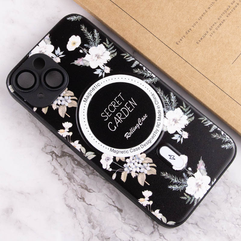 TPU + PC чохол Secret Garden with Magnetic Fit для Apple iPhone 15 (6.1″) Black
