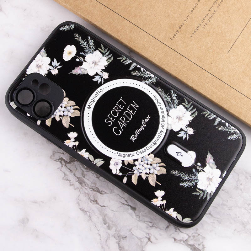 TPU + PC чохол Secret Garden with Magnetic Fit для Apple iPhone 12 (6.1″) Black