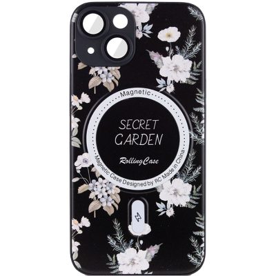 TPU + PC чохол Secret Garden with Magnetic Fit для Apple iPhone 15 (6.1″) Black