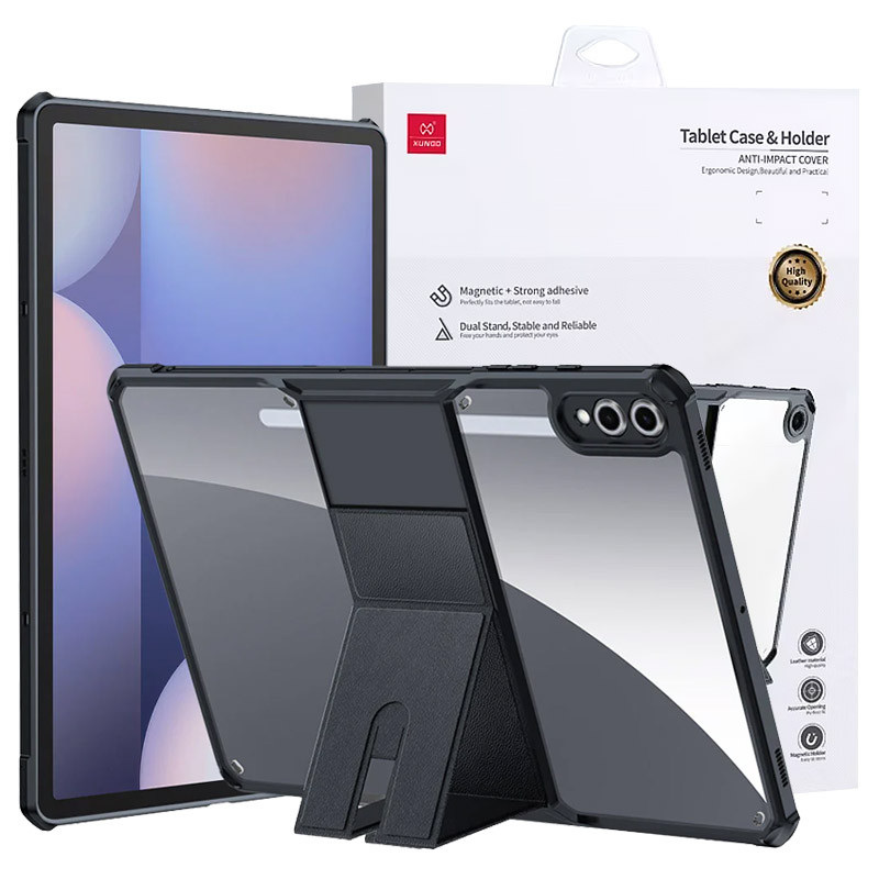TPU + PC чохол Xundd Stand c посиленими кутами для Samsung Galaxy Tab S10 + / S9 + (12.4″) Чорний