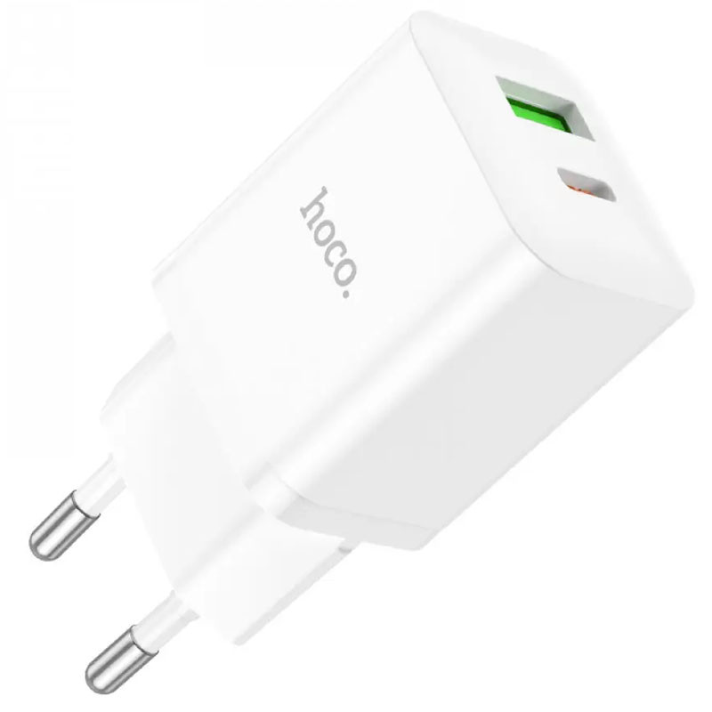 Мережевий зарядний пристрій Hoco N28 Founder PD 20W + QC 3.0 (1×USB-A / 1×USB-C)