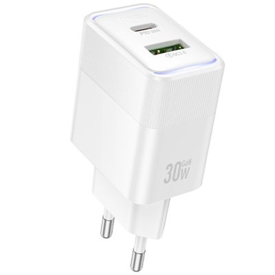 Мережевий зарядний пристрій Hoco CS112A Lounge PD 30W + QC 3.0 (1×USB-A / 1×USB-C)