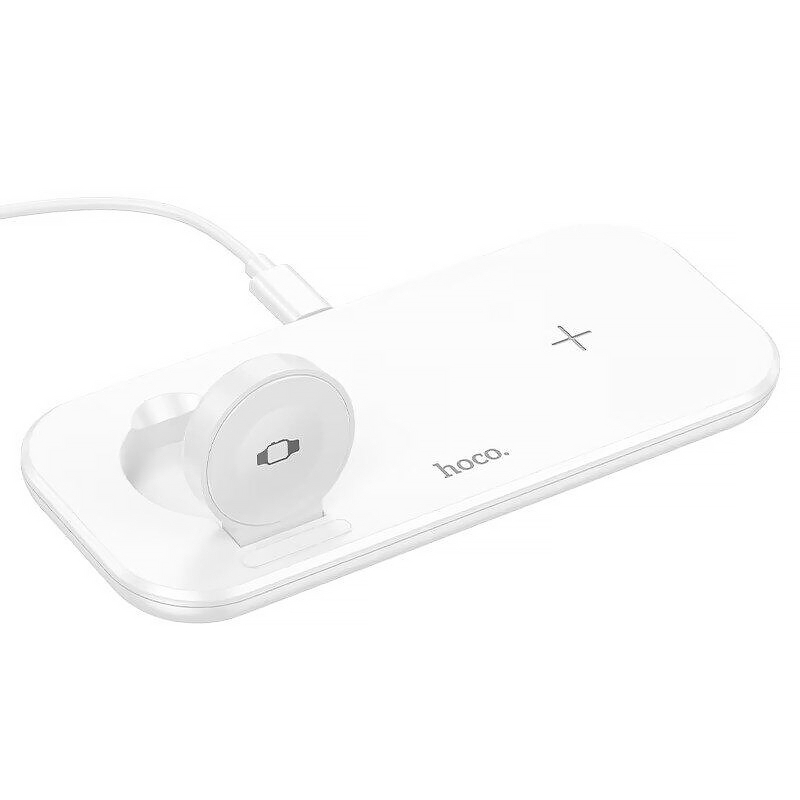Бездротовий зарядний пристрій Hoco CW65 North 3in1 15W White