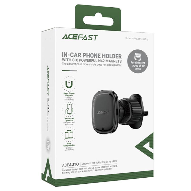 Автотримач Acefast D34 (air outlet) Black