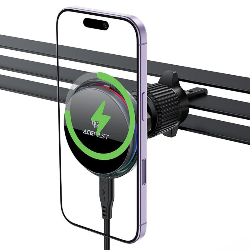 Автотримач з Бездротовий зарядний пристрій Acefast D61 Magnetic Wireless Charging Qi2 25W Gray