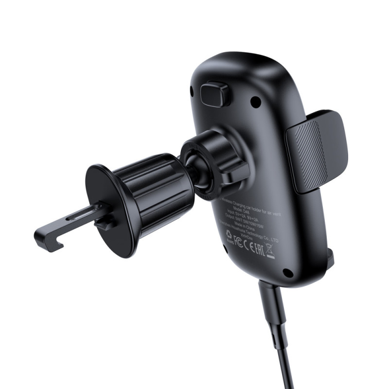 Автотримач з Бездротовий зарядний пристрій Acefast D48 Air Vent 15W (air outlet) Black