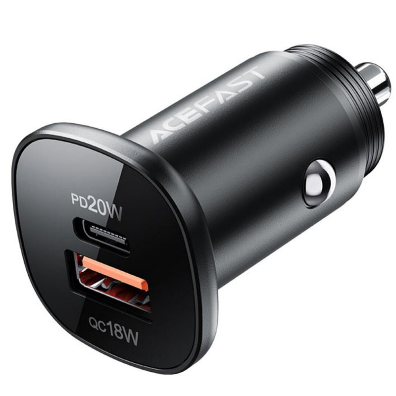 Автомобільний зарядний пристрій Acefast B1 mini PD 20W + QC 3.0 total 38W (1×USB-A / 1×USB-C) Black
