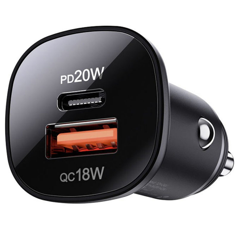 Автомобільний зарядний пристрій Acefast B1 mini PD 20W + QC 3.0 total 38W (1×USB-A / 1×USB-C) Black