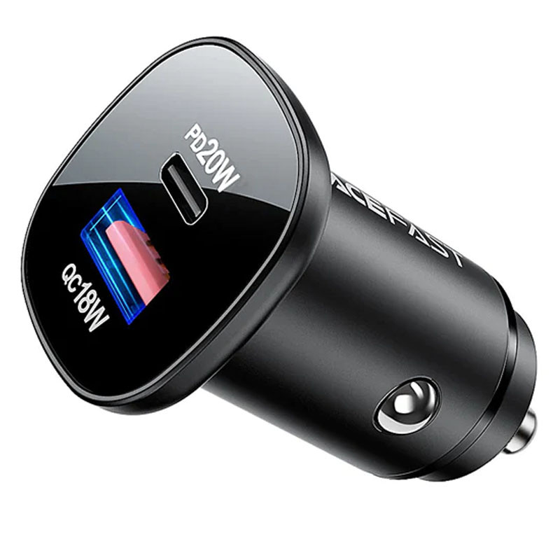 Автомобільний зарядний пристрій Acefast B1 mini PD 20W + QC 3.0 total 38W (1×USB-A / 1×USB-C) Black