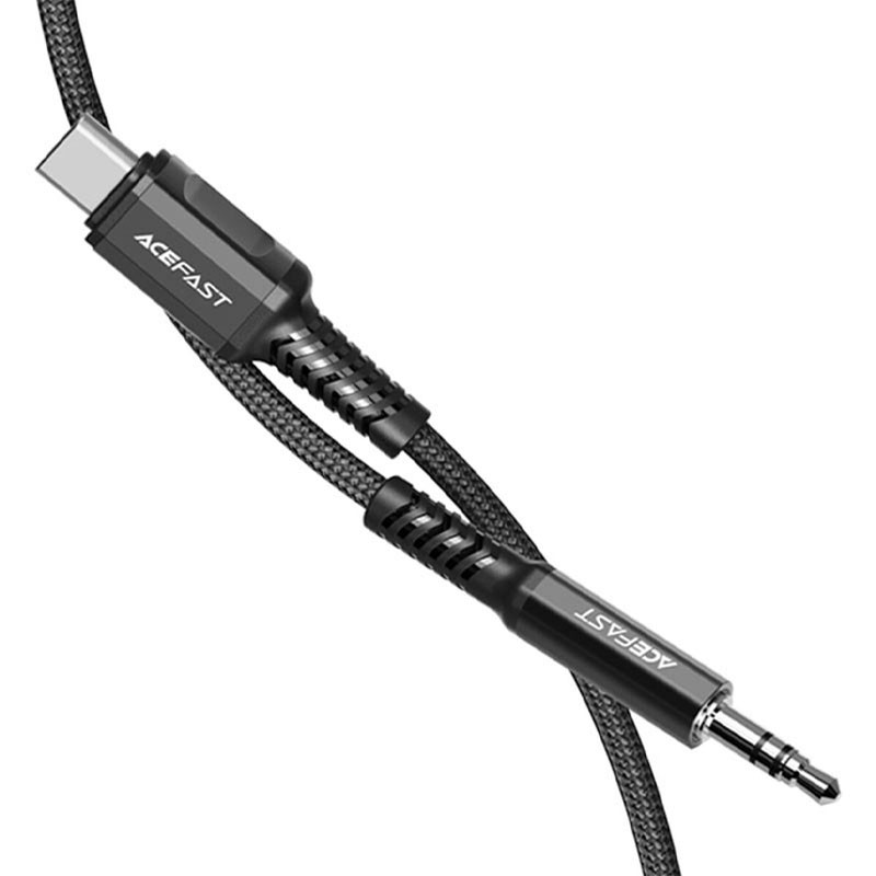 Аудіо кабель Aux Acefast C1-08 (USB-C to AUX 3.5mm) (1 м) Black