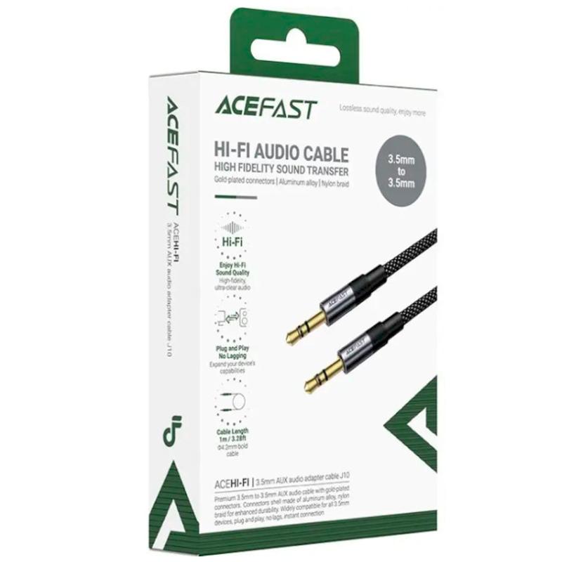 Аудіо кабель Aux Acefast J10 (1 м) Black