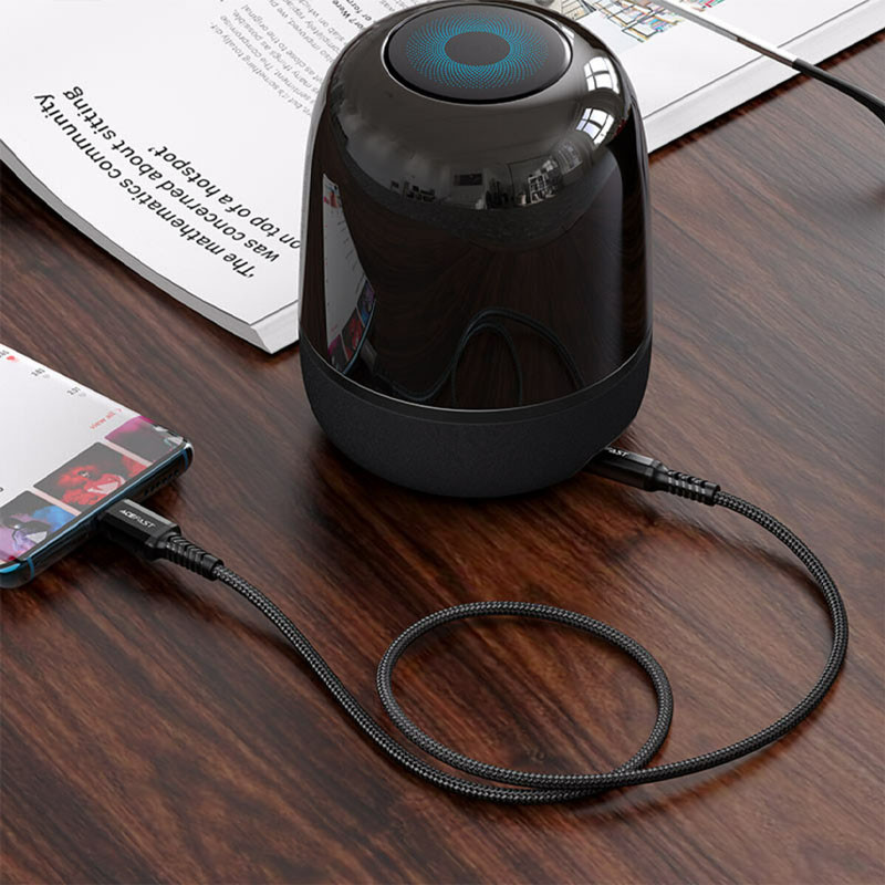 Аудіо кабель Aux Acefast C1-08 (USB-C to AUX 3.5mm) (1 м) Black