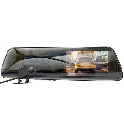Відеореєстратор дзеркало Hoco DV4 4.5-inch display with rear camera (1080P + 720P) Iron gray