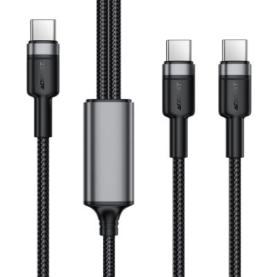 Дата кабель Acefast C22-02 2in1 USB-C → USB-C/USB-C 100W (1.2 м) Black