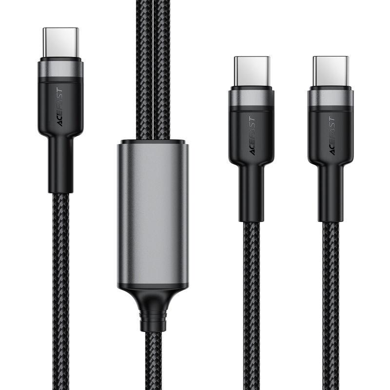 Дата кабель Acefast C22-02 2in1 USB-C → USB-C/USB-C 100W (1.2 м) Black