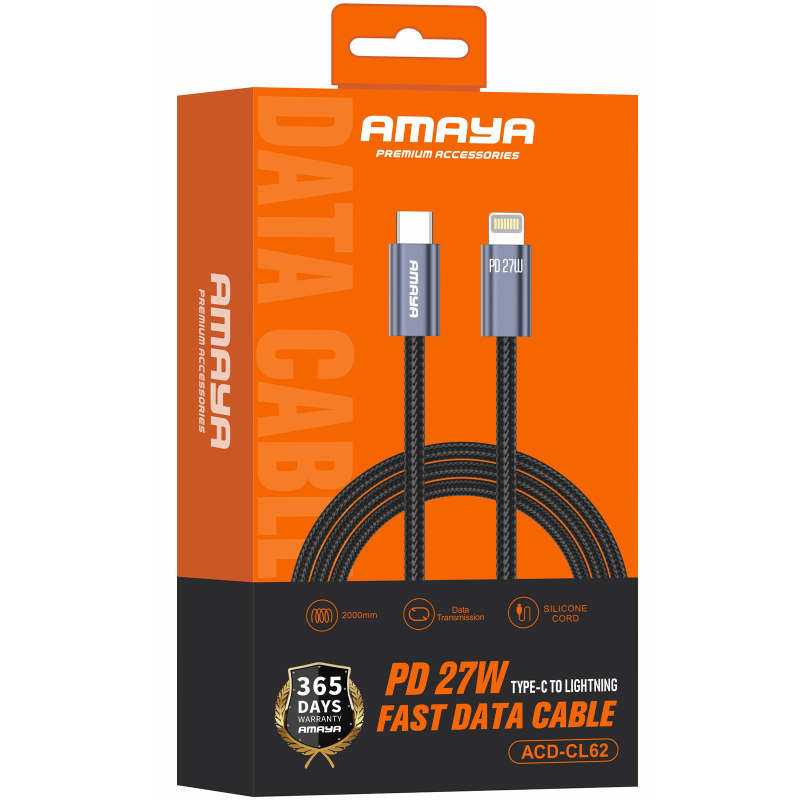 Дата кабель Amaya 62CL USB-C → Lightning 27W (2 м) Gray