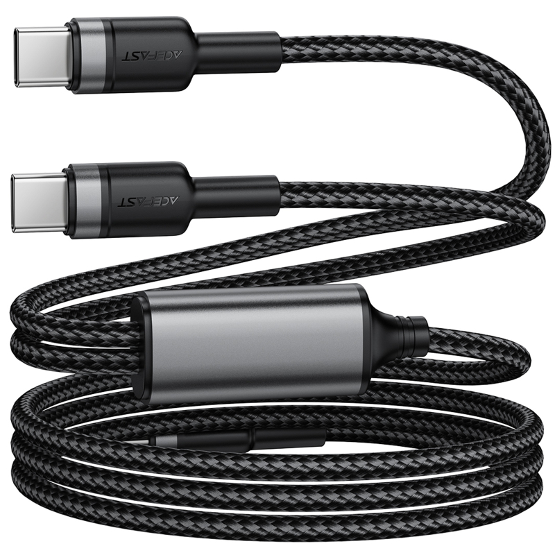 Дата кабель Acefast C22-02 2in1 USB-C → USB-C/USB-C 100W (1.2 м) Black