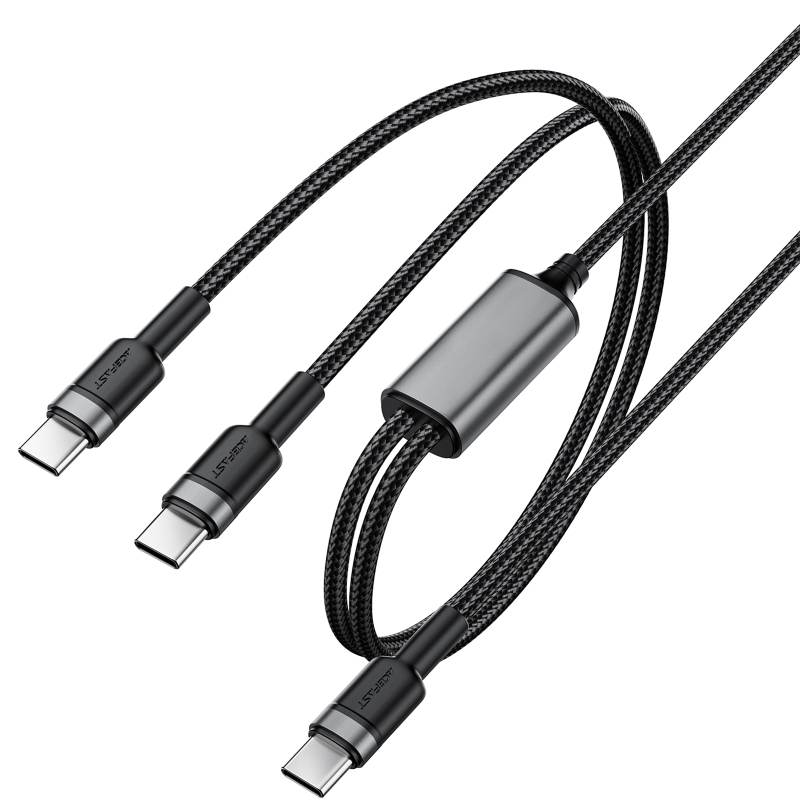Дата кабель Acefast C22-02 2in1 USB-C → USB-C/USB-C 100W (1.2 м) Black