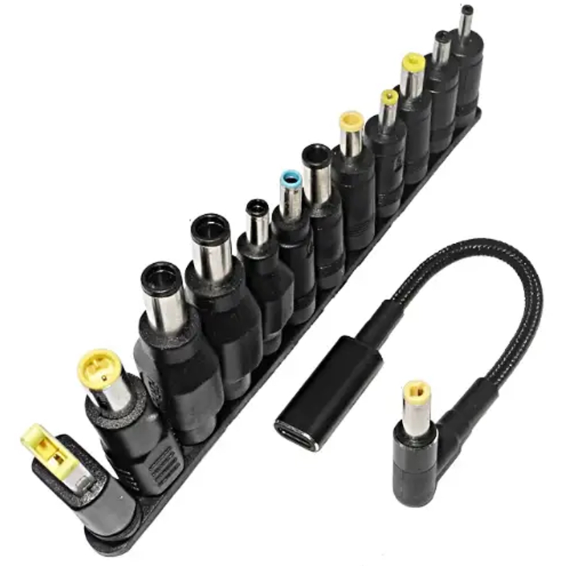 Кабель USB-C Female to DC 100W з набором перехідників для ноутбуку 12in1 Black