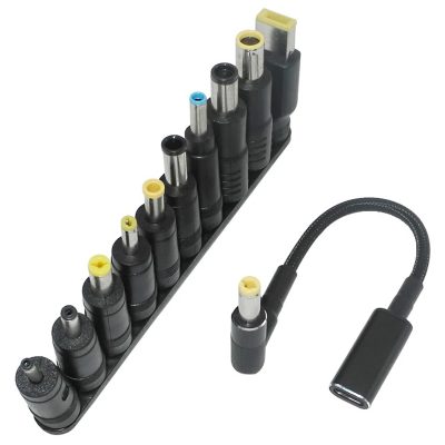Кабель USB-C Female to DC 100W з набором перехідників для ноутбуку 10in1 Black