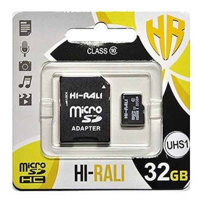 Карта пам'яті Hi-Rali (UHS-1) microSDHC Class 10 - 32GB (з адаптером) Чорний