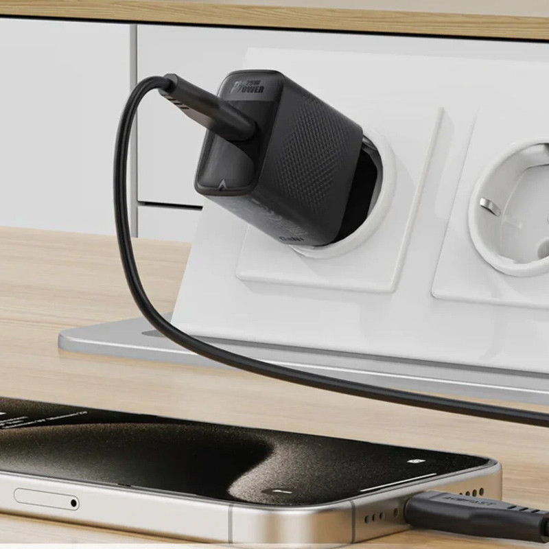 Мережевий зарядний пристрій Acefast A104 GaN PD 25W (1×USB-C) Black