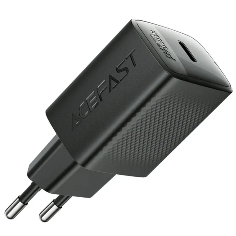 Мережевий зарядний пристрій Acefast A104 GaN PD 25W (1×USB-C) Black