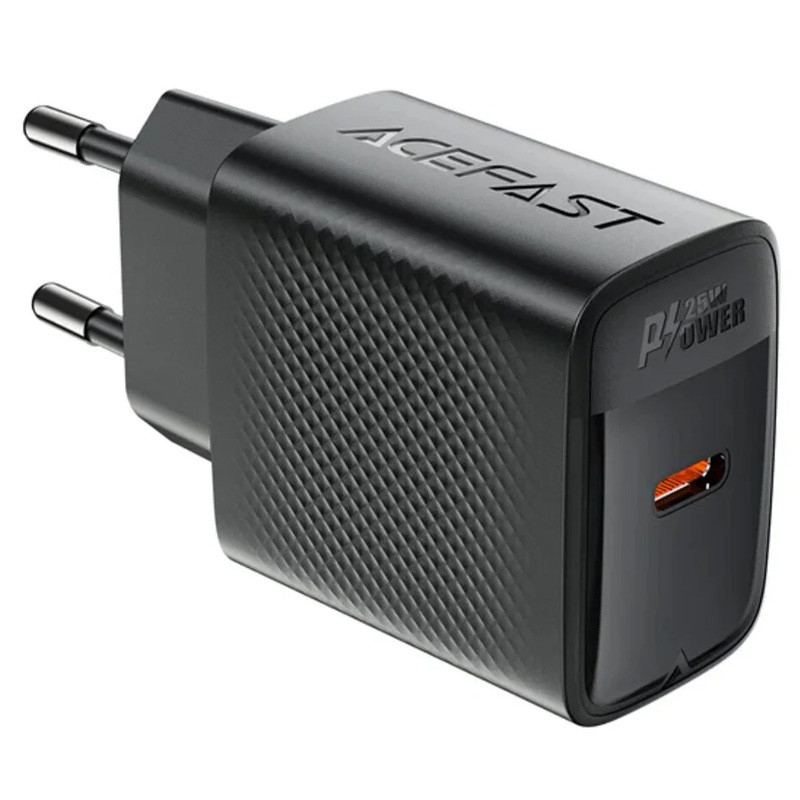 Мережевий зарядний пристрій Acefast A104 GaN PD 25W (1×USB-C) Black