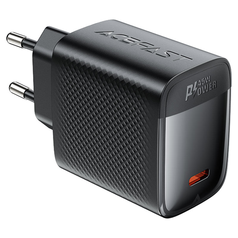 Мережевий зарядний пристрій Acefast A112 GaN PD 45W (1×USB-C) Black