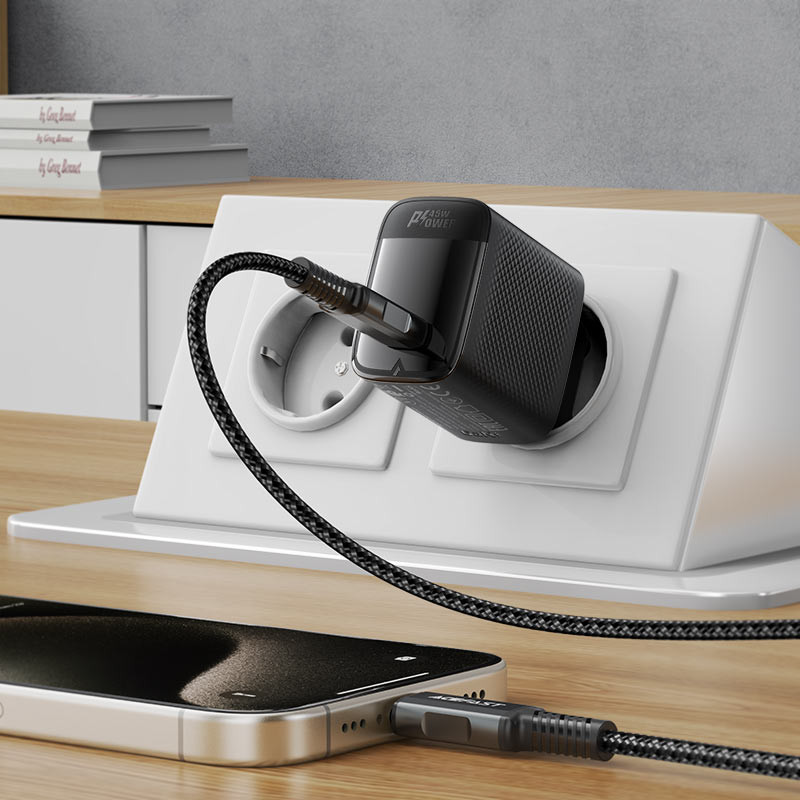 Мережевий зарядний пристрій Acefast A112 GaN PD 45W (1×USB-C) Black
