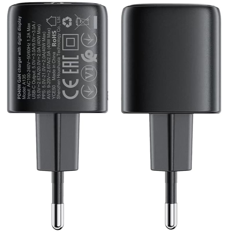 Мережевий зарядний пристрій Acefast A135 PD 40W GaN (1×USB-C) Black