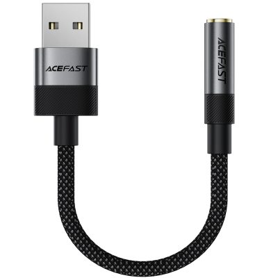 Перехідник Acefast J13 USB male to AUX 3.5mm female Black