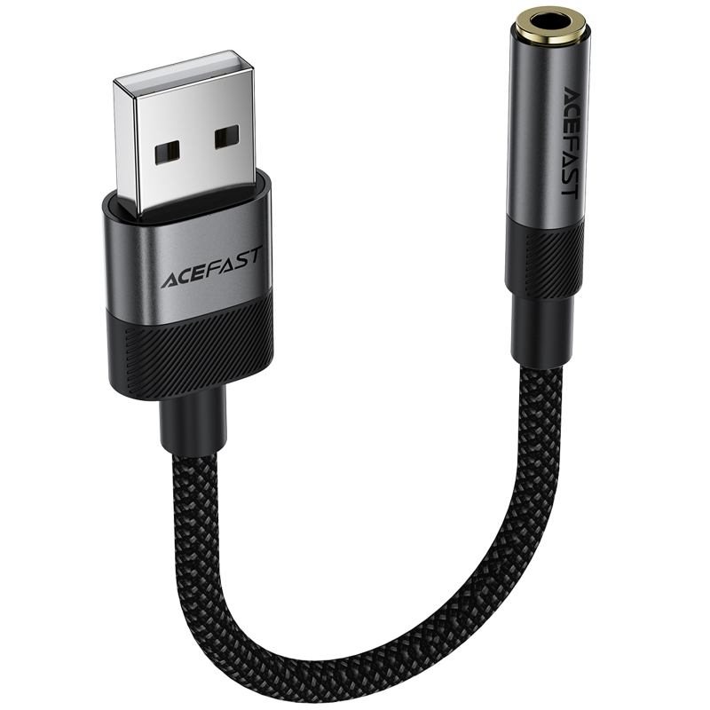 Перехідник Acefast J13 USB male to AUX 3.5mm female Black
